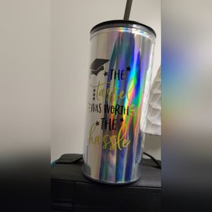 GRADUATION CUP / TUMBLER 4 COLD DRINKS W STRAW & LID NEW